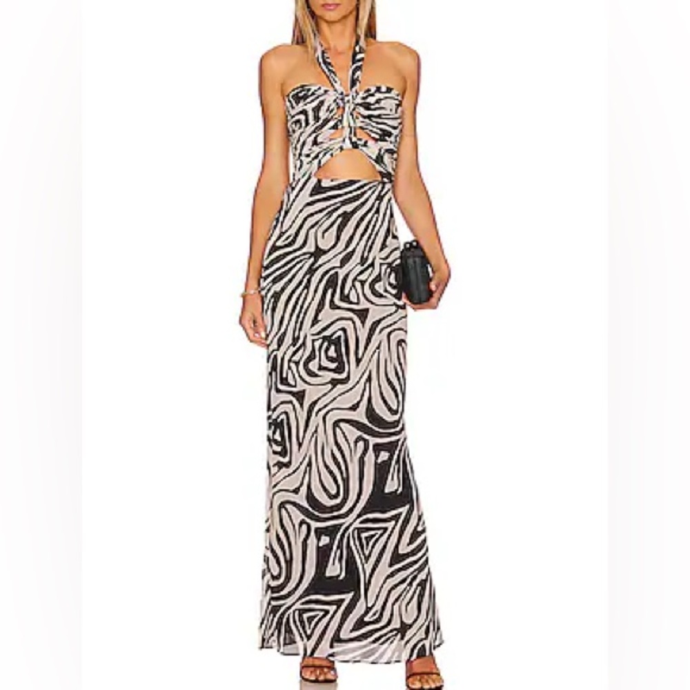 Ronny Kobo Lopte Halter Dress